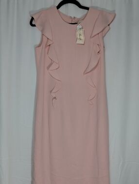 Shoshanna Light Pink Ruffle Midi Dress